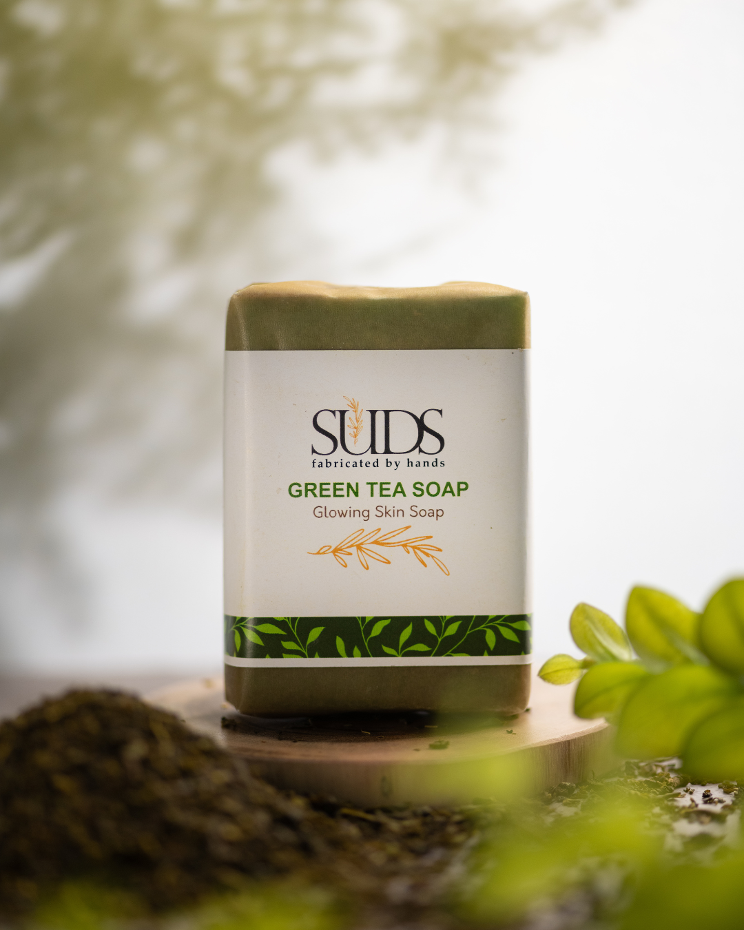 Handmade Suds Green Tea glowing skin soap, 100 gm - Image 2