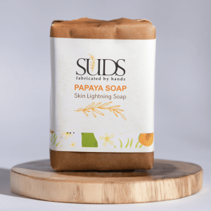 SUDS Papaya Skin Lightning Soap, Natural Exfoliating, Dark Spot Reduction, Anti-Ageing, Handmade