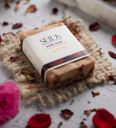 SUDS Natural Rose Handmade Soap Bar, 100g, Chemical-Free Face Cleanser - Image 2