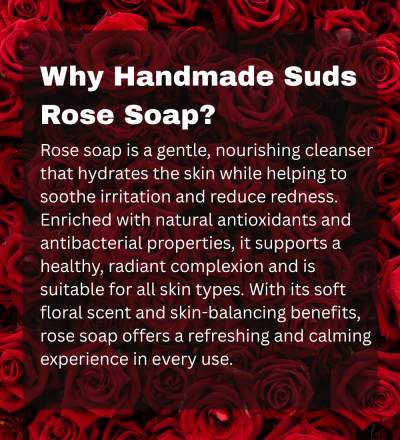 SUDS Natural Rose Handmade Soap Bar, 100g, Chemical-Free Face Cleanser - Image 5