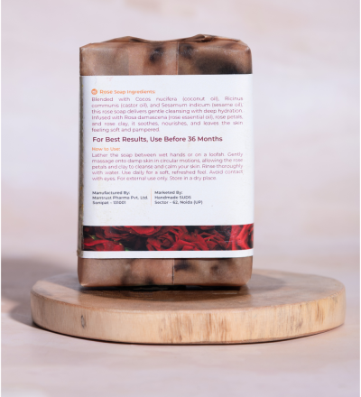 SUDS Natural Rose Handmade Soap Bar, 100g, Chemical-Free Face Cleanser - Image 4