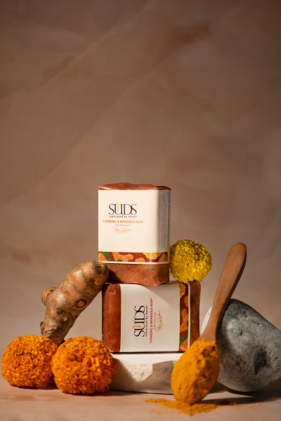 Turmeric & Marigold Anti Acne Soap Bar, Natural Handmade, HANDMADE SUDS 100g - Image 2